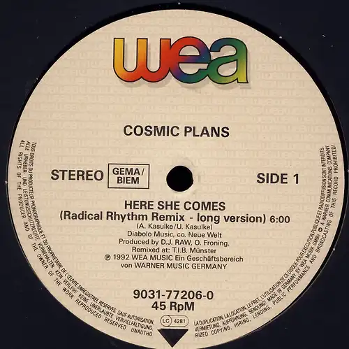 Cosmic Plans - Here She Comes [12" Maxi]