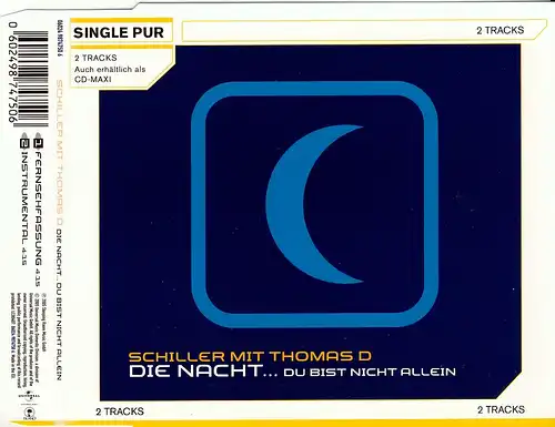 Schiller & Thomas D - Die Nacht... Du Bist Nicht Allein [CD-Single]