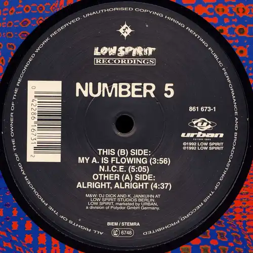 Number 5 - Alright, Alright [12" Maxi]