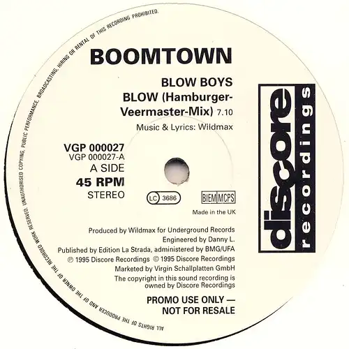 Boomtown - Blow Boys Blow [12" Maxi]