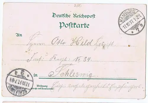 Litho Gruß aus Hamburg gel.1897