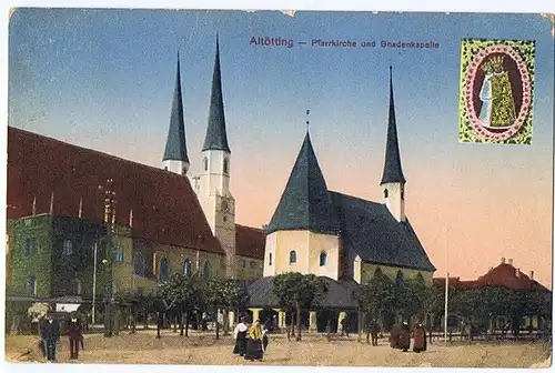 Litho,Gruß aus Altötting,gel. 1914