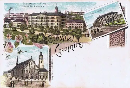 AK Litho Gruß aus Chemnitz ungelaufen um1900