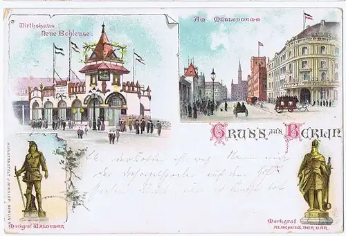 Litho,Gruß aus Berlin,gel.1897