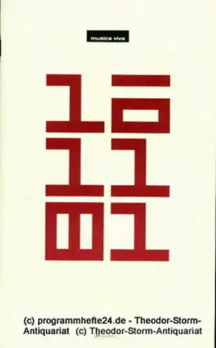 musica via / Bayerischer Rundfunk, Udo Zimmermann, Winrich Hopp: Programmheft 2. musica viva veranstaltung Freitag 16. November 2001. Spielzeit 2001 / 2002. 