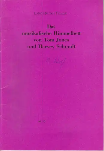 Ernst Deutsch Theater, Friedrich Schütter, Wolfgang Borchert: Programmheft Das musikalische Himmelbett ( I Do! I Do! ) von Tom Jones und Harvey Schmidt. Premiere 23. November 1994. Spielzeit 1994 / 95. 