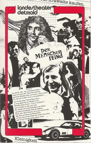 Landestheater Detmold, Otto Hans Böhm, Bruno Scharnberg: Programmheft Moliere DER MENSCHENFEIND Premiere 26. März 1983 Spielzeit 1982 / 83 Heft 15. 