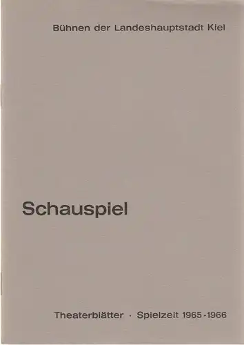 Bühnen der Landeshauptstadt Kiel, Joachim Klaiber, Peter Kleinschmidt, Lutz Liebelt,  Peter-Jürgen Gudd: Programmheft Bertolt Brecht MUTTER COURAGE UND IHRE KINDER Schauspielhaus Spielzeit 1965 / 66. 