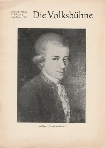 Volksbühne Flensburg, Hildegard Petersen: Programmheft DIE VOLKSBÜHNE Wolfgang Amadeus Mozart DIE ZAUBERFLÖTE  Spielzeit 1965 / 66 Heft 3 Oktober 1965. 