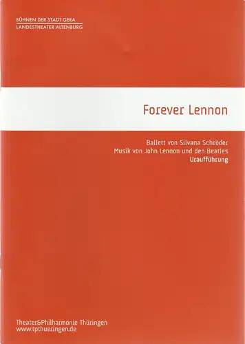 TPT Theater und Philharmonie Thüringen, Kay Kuntze, Bühnen der Stadt Gera, Landestheater Altenburg, Franziska Mölle, Steffen Schönfeld, Ronny Ristok (Probenfotos): Programmheft Uraufführung Ballett Silvana Schröder...