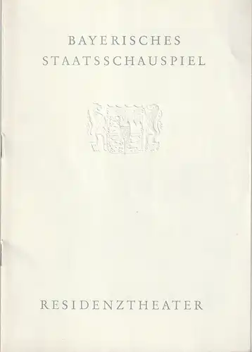 Bayerisches Staatsschauspiel Helmut Henrichs, Dieter Hackemann: Programmheft Sean O'Casey DER PFLUG UND DIE STERNE Premiere 21. Juni 1966 Residenztheater Blätter des Bayerischen Staatsschauspiels. 