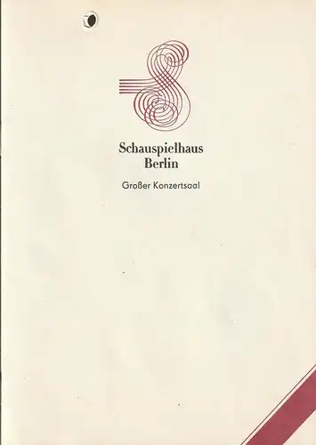 Schauspielhaus Hamburg, Hans Lessing, Dietmar Hiller, Rudolf Grüttner: Programmheft Wolfgang Amadeus Mozart AVE VERUM CORPUS / REQUIEM D-MOLL 6. April 1989 Schauspielhaus Spielzeit 1988 / 89. 