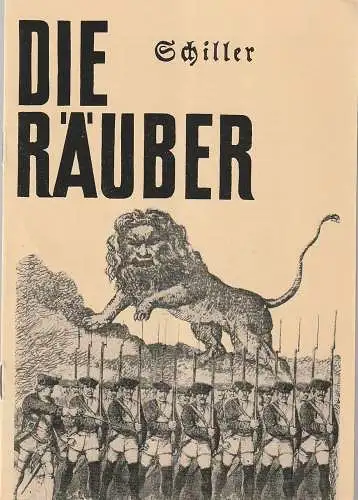 Theater der Stadt Cottbus, Ursula Fröhlich, Monika Runge, Walter Böhm: Programmheft Friedrich Schiller DIE RÄUBER Premiere 14. Februar 1970 Spielzeit 1969 / 70 Nr. 9. 