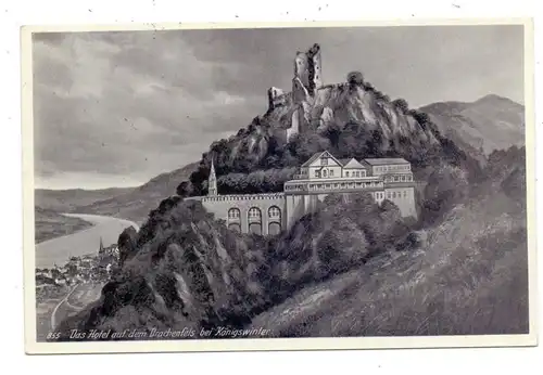 5330 KÖNIGSWINTER, Das Hotel auf dem Drachenfels, 1938, Sonderstempel Rolandseck