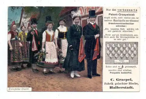 0-3600 HALBERSTADT, Werbe-Karte G.Graepel, Eichsfelder Tracht