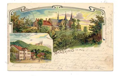 0-3603 DINGELSTEDT - HUY, Lithographie, Restaurant Gambrinus Huysburg