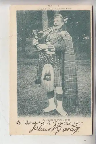 UK - SCOTLAND - A Black Watch Piper, 1902