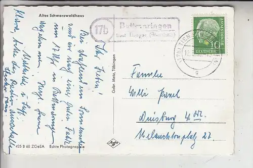 7894 STÜHLINGEN - BETTMARINGEN, Landpoststempel "17b Bettmaringen über Tiengen(Oberrhein)", 1958