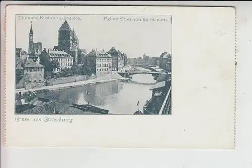 F 67000 STRASBOURG / STRASSBURG, Thomas-Kirche und Brücke, frühe Karte - ungeteilte Rückseite