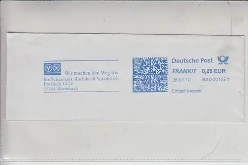 BANKEN - Raiffeisenbank Rheinbach, Maschinen-Werbe-Stempel 2010