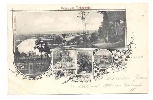 POMMERN - STETTIN - FINKENWALDE / SZCZECIN - ZDROJE, Gruss aus..., 1899, Druckstelle