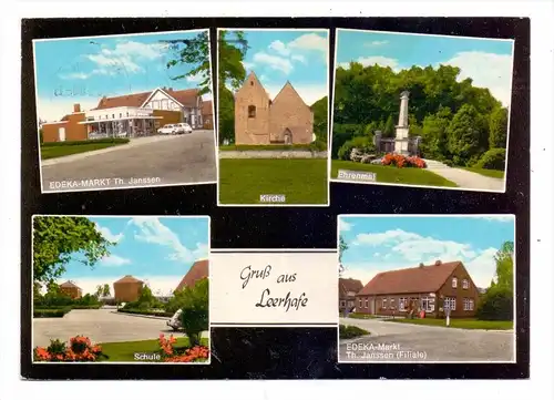 2944 WITTMUND - LEERHAFE, EDEKA-Markt Janssen 2 verschiedene, Kirche, Ehrenmal, Schule