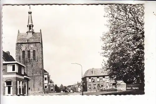 NL - GRONINGEN - GRONINGEN STAD, t'ZAND, Hoofdweg met toren