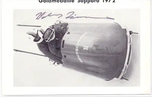 WINTERSPORT - BOB - Wolfgang Zimmerer, Goldmedaille Saporro, Original-Autogramm
