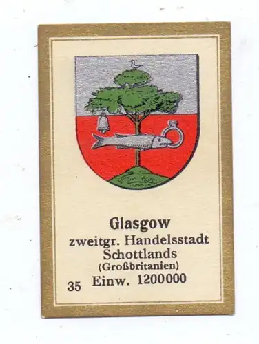 UK - SCOTLAND - LANARKSHIRE - GLASGOW, Stadtwappen, Vignette / Cinderella 6,5 x 4,3 cm