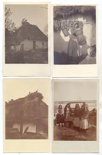 UKRAINE - KOROSTOWICE, 1917, Landleben, Trachten, Störche, 5 Photo-AK