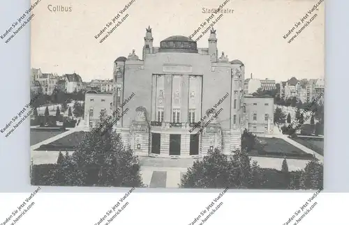 0-7500 COTTBUS, Stadttheater, 1916, Bahnpost HALLE/Saale - BRESLAU