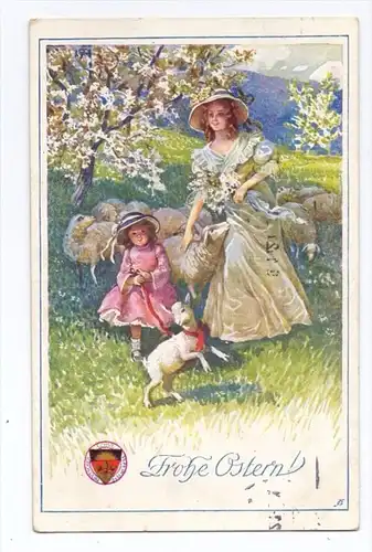 OSTERN - Künstler-Karte A G, Deutscher Schulverein # 291, 1912, gute Erhaltung