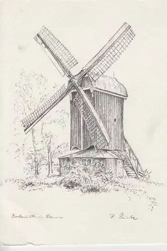 MÜHLE - Molen - mill, Windmühle Dornum Bockmühle, Künstler-Karte