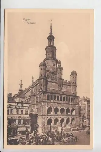 POSEN / POZNAN,  Rathaus, kl. Klebereste rückseitig