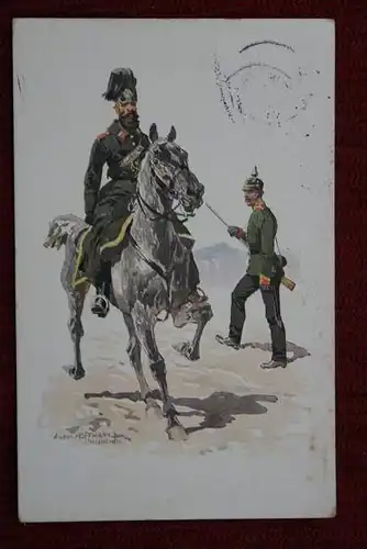 POLIZEI - Königliche Bayerische Gendarmerie 1873, Künstlerkarte: Anton Hoffmann - München