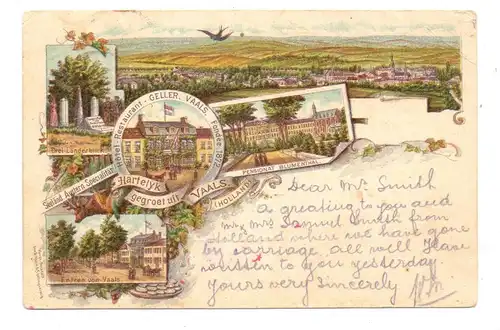 NL - LIMBURG - VAALS, Lithographie, Restaurant Geller, Drilandenpunt, Pensionat Blumenthal, Entree, nach Moskau beförder