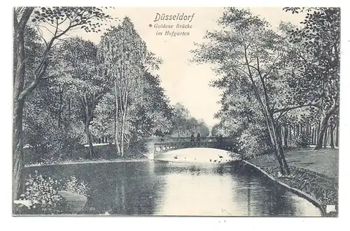 4000 DÜSSELDORF, Hofgarten, Goldene Brücke, 1906