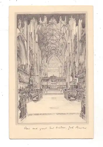 ENGLAND - YORKSHIRE - YORK, Minster, artist drawn