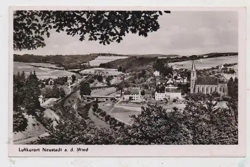 5464 ASBACH - NEUSTADT / Wied, Ortsansicht mit Bahnhof, 1950