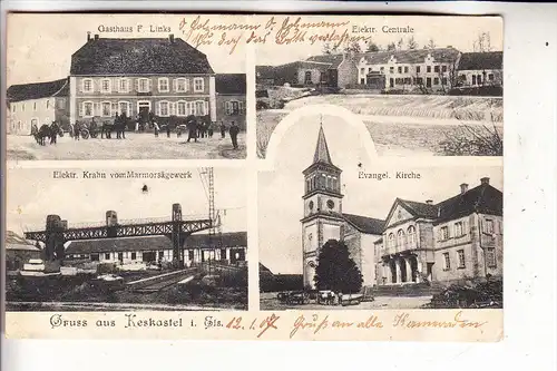 F 67260 KESKASTEL, Ev. Kirche, Elektr. Centrale, Marmorsägewerk, Gasthaus Links, 1907