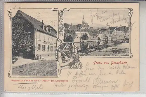7562 GERNSBACH, Gasthaus zum wilden Mann, 1902