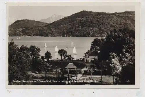 A 9201 KRUMPENDORF, Seebad , Strandbad Restauration  und Pesnion Kropfitsch, 1938