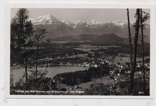 A 9220 VELDEN am Wörthersee, Gesamtansicht mit Mittagskogel und Triglav, 1938