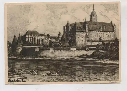 WESTPREUSSEN - MARIENBURG / MALBORK, Künstler-Karte F.Horst, Bahnpost Cassel - Eschwege, 193...