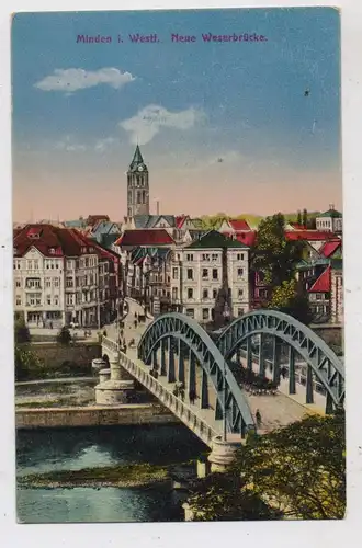 4950 MINDEN, Neue Weserbrücke, Soldaten marschieren über die Brücke, Glückstadt & Münden - Hamburg