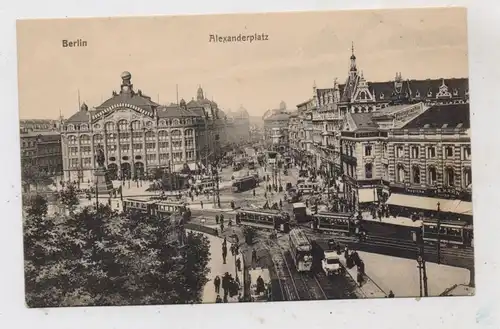 1000 BERLIN, Alexanderplatz, Strassenbahnen, belebte Szenerie