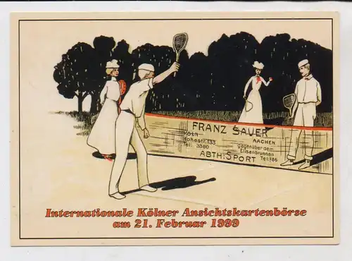 SPORT - TENNIS, Werbekarte Fa. Franz Sauer Köln - Aachen