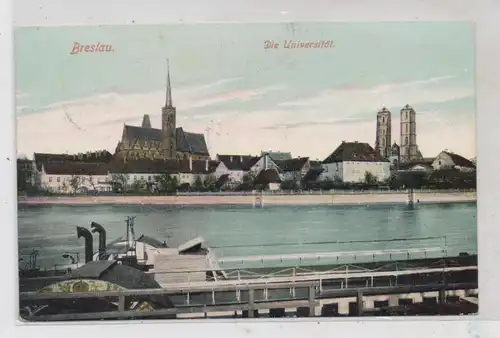 NIEDER - SCHLESIEN - BRESLAU / WROCLAW, Universität, Oderdampfer, 1907