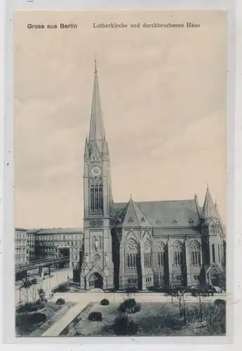 1000 BERLIN - SCHÖNEBERG, Lutherkirche und durchbrochenes Haus