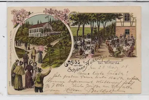 0-5101 WITTERDA, Lithographie, Gruss von der Schönen Aussicht, Ex-Sammlung Dyba